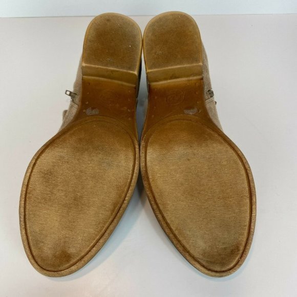 Lucky Brand Ankle‎ Booties 7.5 Brown Suede Leather Stacked Heel Zip Brett - Picture 8 of 12